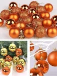 Golden christmas tree baubles