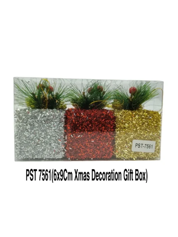 3 Pcs. Glitter Christmas Gifts for Xmas Party Hanging Ornament Christmas Decoration