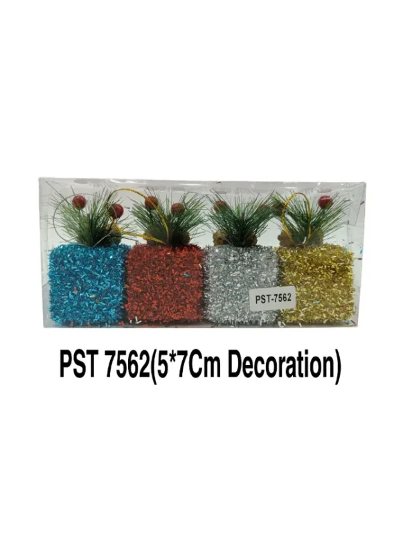 3 Pcs. Glitter Christmas Gifts for Xmas Party Hanging Ornament Christmas Decoration